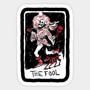 The Fool Skeleton Tarot Card Sticker